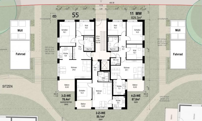 Neubau 27 WE in Steckfeld, StuttgartPlieningen Architektengruppe KWP